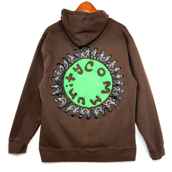 Live Free 999 JUICE WRLD Medium Puff Print Brown Hoodie Streetwear Skater Punk - Picture 4 of 11